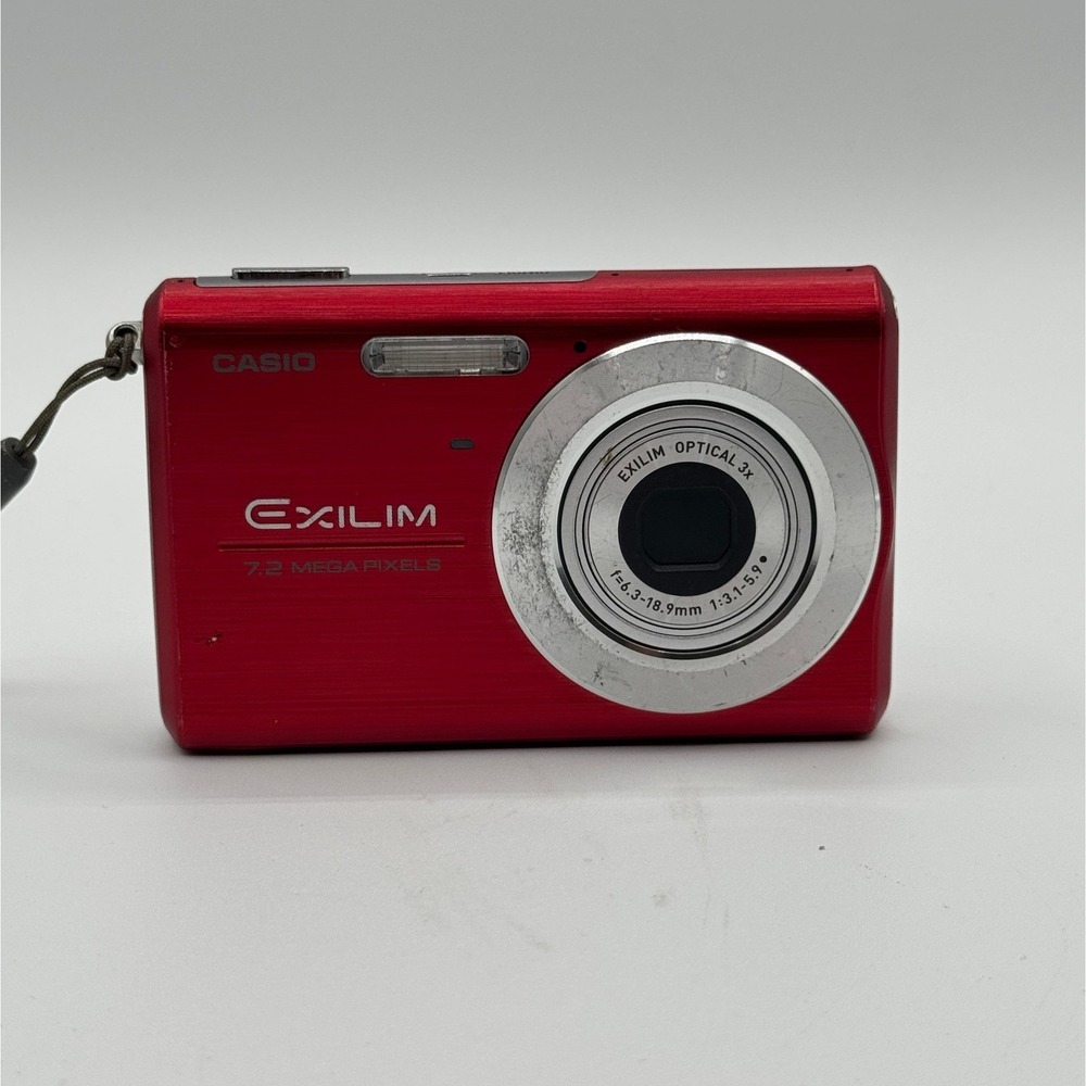 Casio Exilim EX-Z75 7.2MP Digital Camera Red 3x Optical Zoom For Parts Repair
